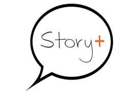 Story+ logo in speech bubble
