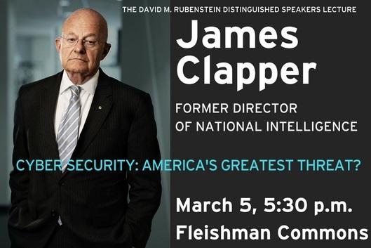 James Clapper to visit Duke on March 5