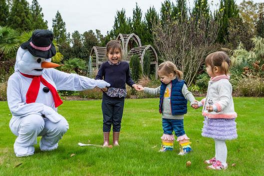 snowperson with children