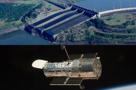 Parana River dam and Hubble telescope