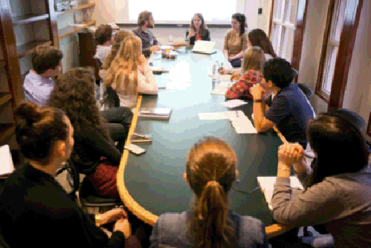 students at table in workshop