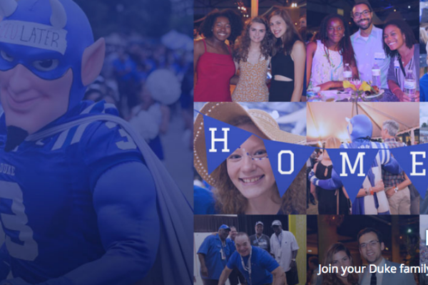 alumni and Duke Blue Devil celebrate at homecoming events