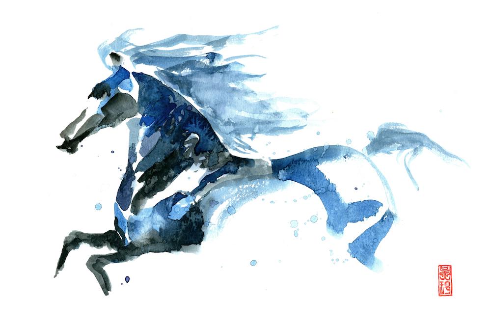 Watercolor horse painting