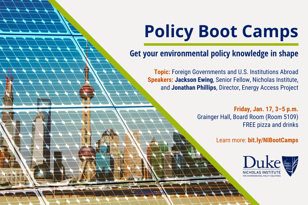 Nicholas Institute Policy Boot Camp - Get your environmental policy knowledge in shape