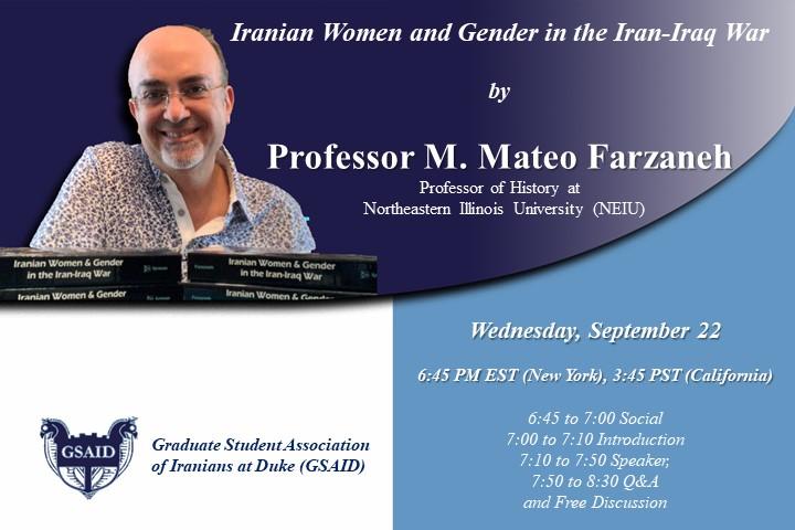 A Book Talk:  Iranian Women and Gender  in the Iran-Iraq War