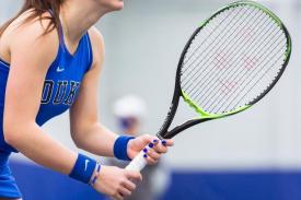 Partial profile of women's tennis player