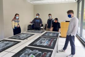 Student co-curators discuss prints by Helen Frankenthaler