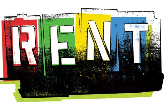 Broadway art for Rent, a musical by Jonathan Larson. Image is of a graffit style stenciling of the word &amp;amp;amp;amp;amp;amp;quot;rent.&amp;amp;amp;amp;amp;amp;quot;