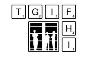 tgiFHI logo. Black text against transparent background with silhouette of three people.