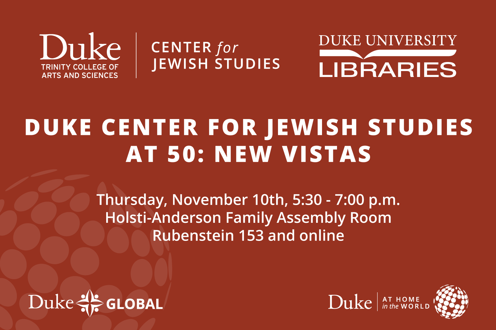 Celebrating the 50th Anniversary of the Duke Center for Jewish Studies