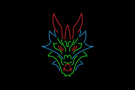Neon dragon head