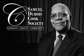 Samuel DuBois Cook Society Logo and image of Dr. Cook