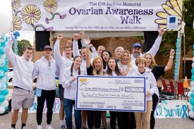 Group celebrating at Ovarian Cancer Walk 2022