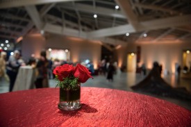 flowers and holiday decor at the Nasher