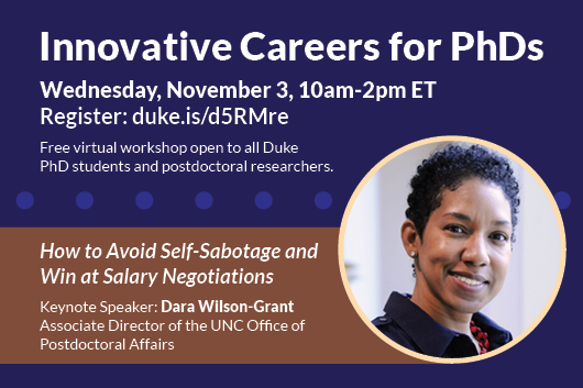 Innovative Careers for PhDs Wednesday November 3 10am to 2pm ET