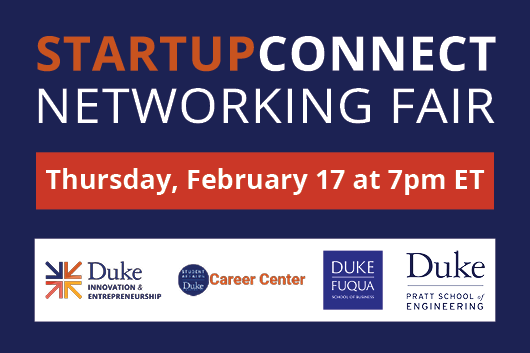 StartupConnect Networking Fair Thursday, February 17 at 7pm ET