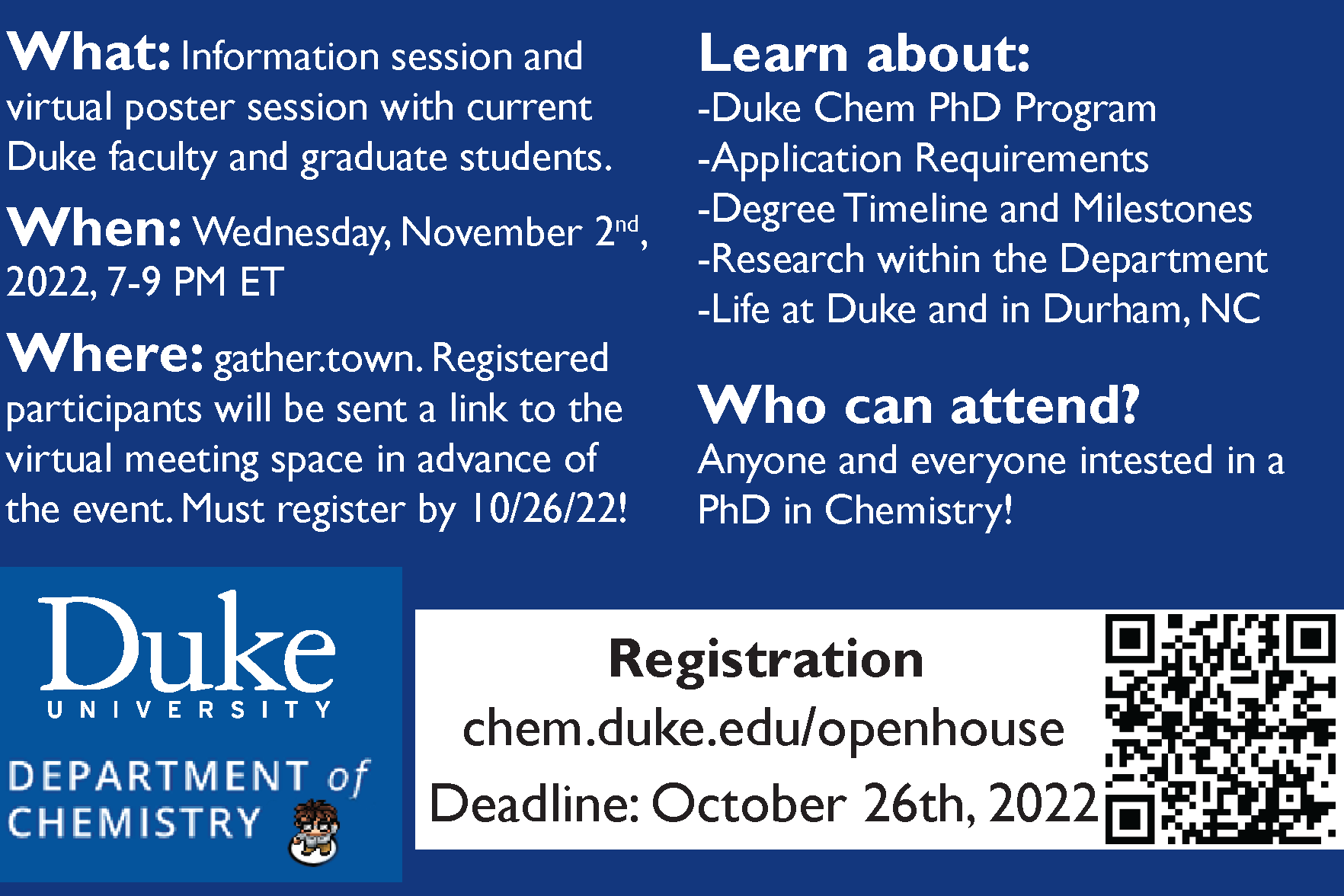 Duke Chemistry Virtual Open House