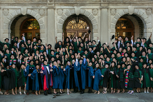 Class of MD and MD/PHD Students in their regalia