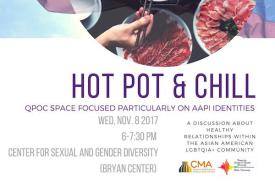 Flyer for the event with a photo of hot pot.