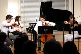 Duke student string quartet performs in the Nelson Music Room
