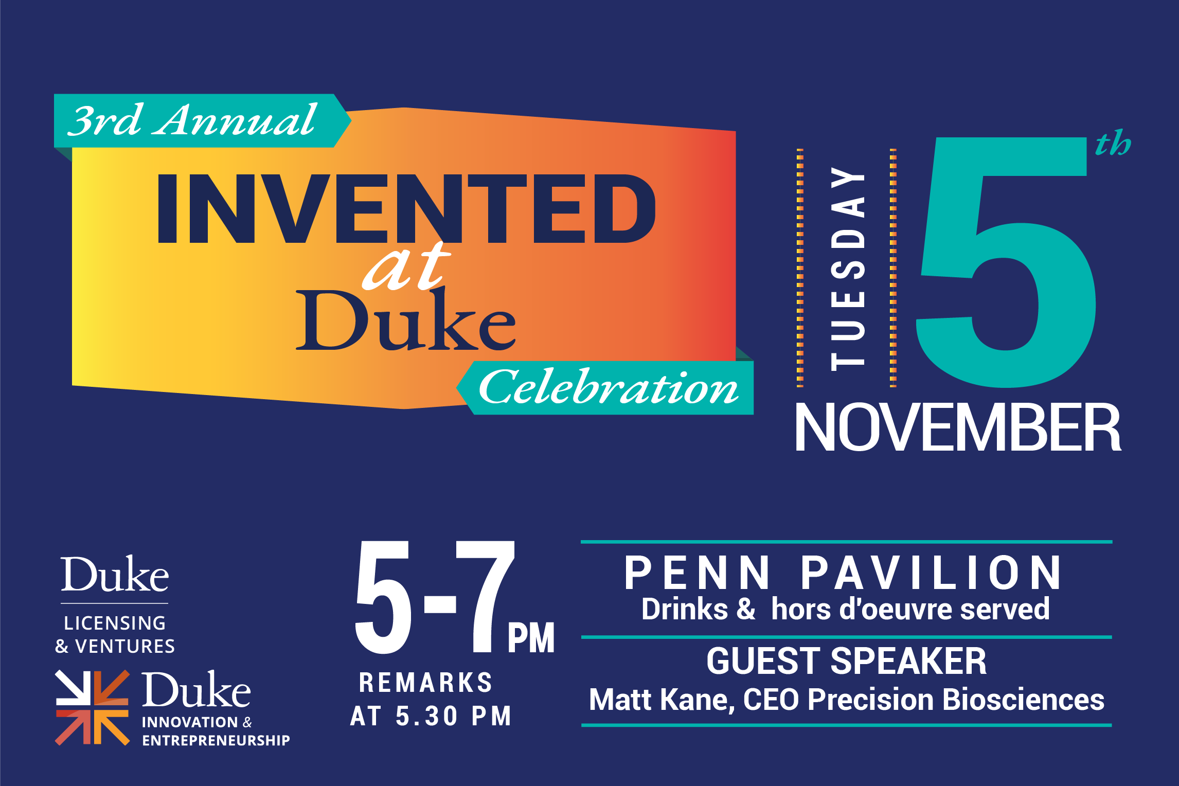 Invented at Duke November 5th 5-7pm