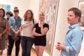 Trevor Schoonmaker leads a gallery talk