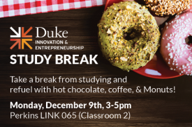 Take a break from studying and refuel with hot chocolate, coffee, and Monuts! Monday December 9th 3-5pm Perkins LINK 065 Classroom 2