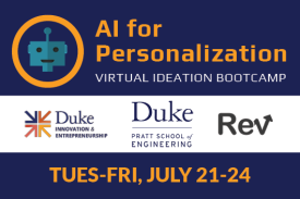 AI for personalization virtual ideation bootcamp Tuesday to Friday July 21-24