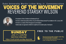 Alt Text: VOICES OF THE MOVEMENT | Reverend Starsky Wilson | Sunday, Jan 17, 3 PM | Online