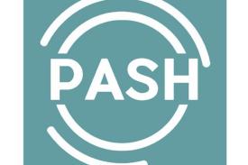 Light Blue with white spiral that says PASH Light Blue with white spiral that says PASH