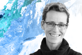 headshot of Kate Brown with blue and white background headshot of Kate Brown with blue and white background