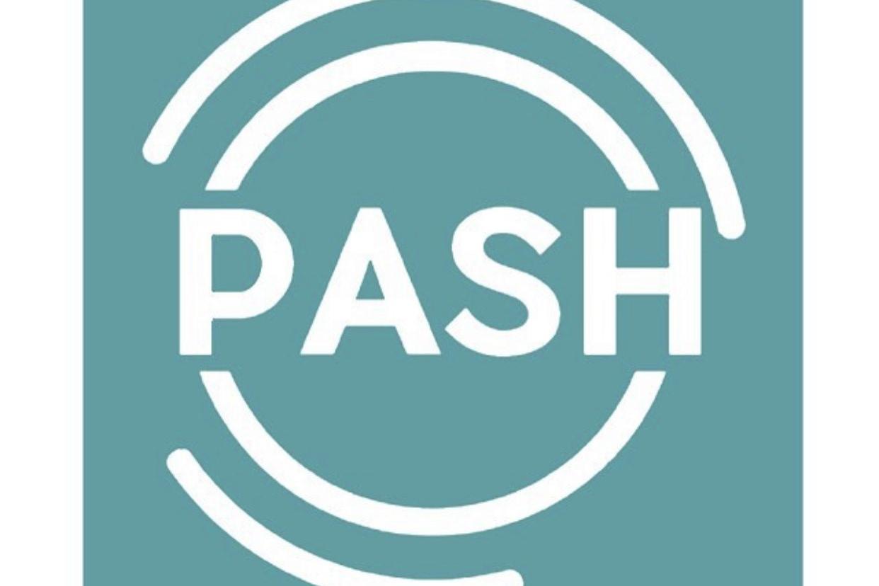 Light Blue with white spiral that says PASH Light Blue with white spiral that says PASH
