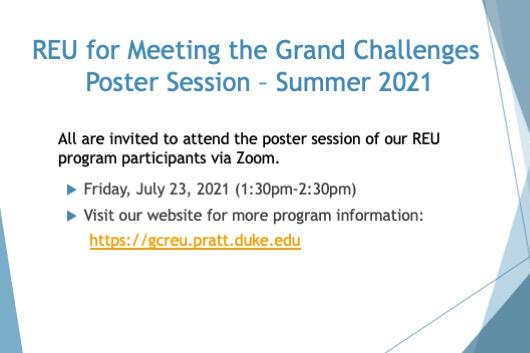 REU for Meeting the Grand Challenges Poster Session - Summer 2021