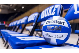 Volleyball on Duke chairs in Cameron