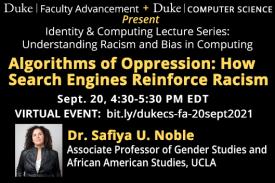Algorithms of Oppression: How Search Engines Reinforce Racism with Dr. Safiya Noble on September 20