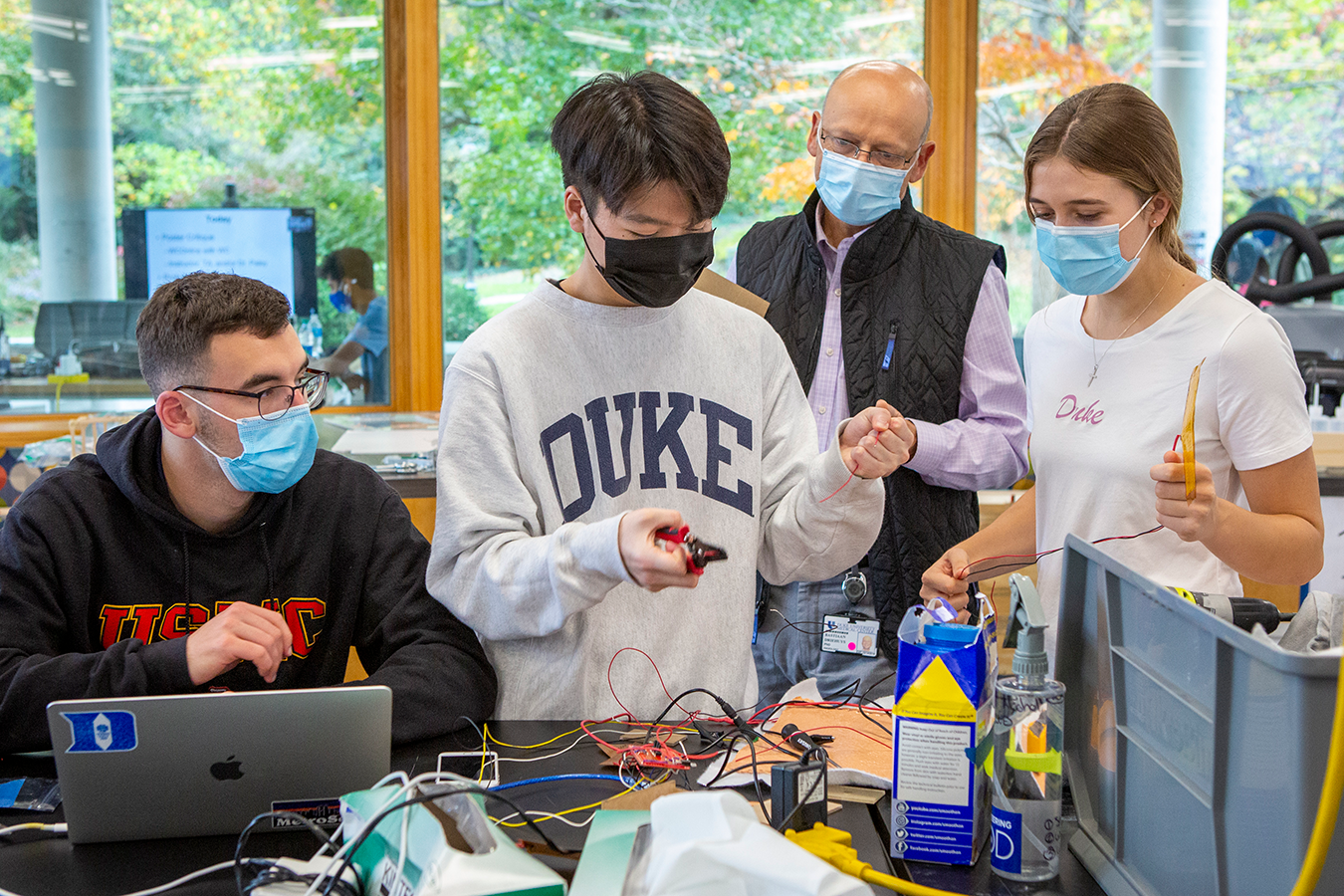 Duke students work on projects in the Design Pod