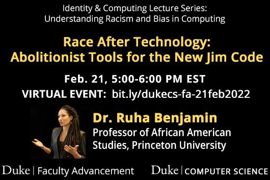 Race After Technology: Abolitionist Tools for the New Jim Code with Dr. Ruha Benjamin