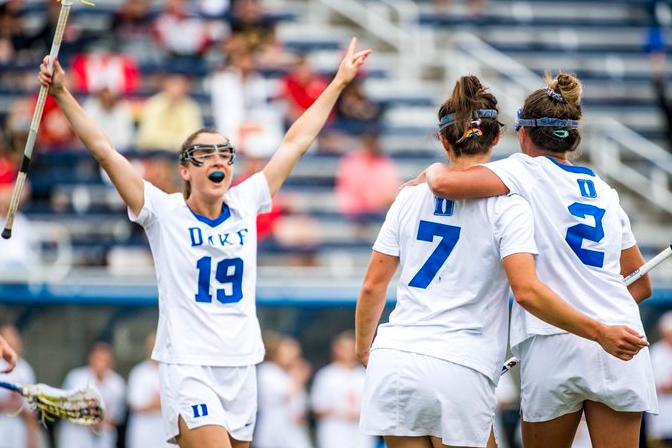 Lacrosse players celebrate