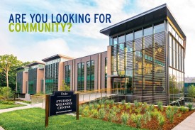 Are you looking for community? left corner, background is a photo of the student wellness center surrounded by grass, nature, and sidewalks Are you looking for community? left corner, background is a photo of the student wellness center surrounded by grass, nature, and sidewalks