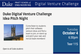 Poster for Duke Digital Venture Challenge Kickoff