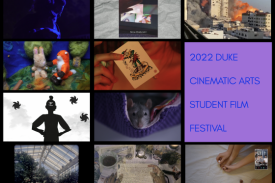 Collage of film stills from films featured in the 2022 Cinematic Arts Student Film Festival