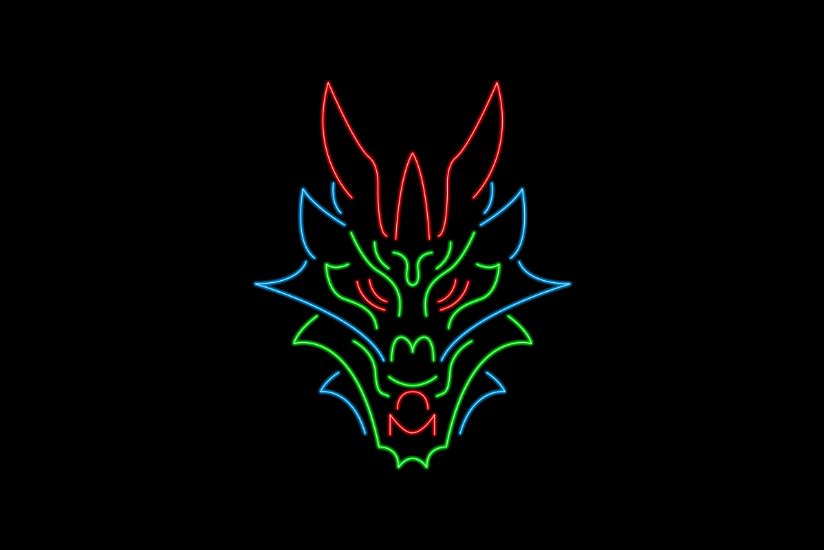 Neon dragon head