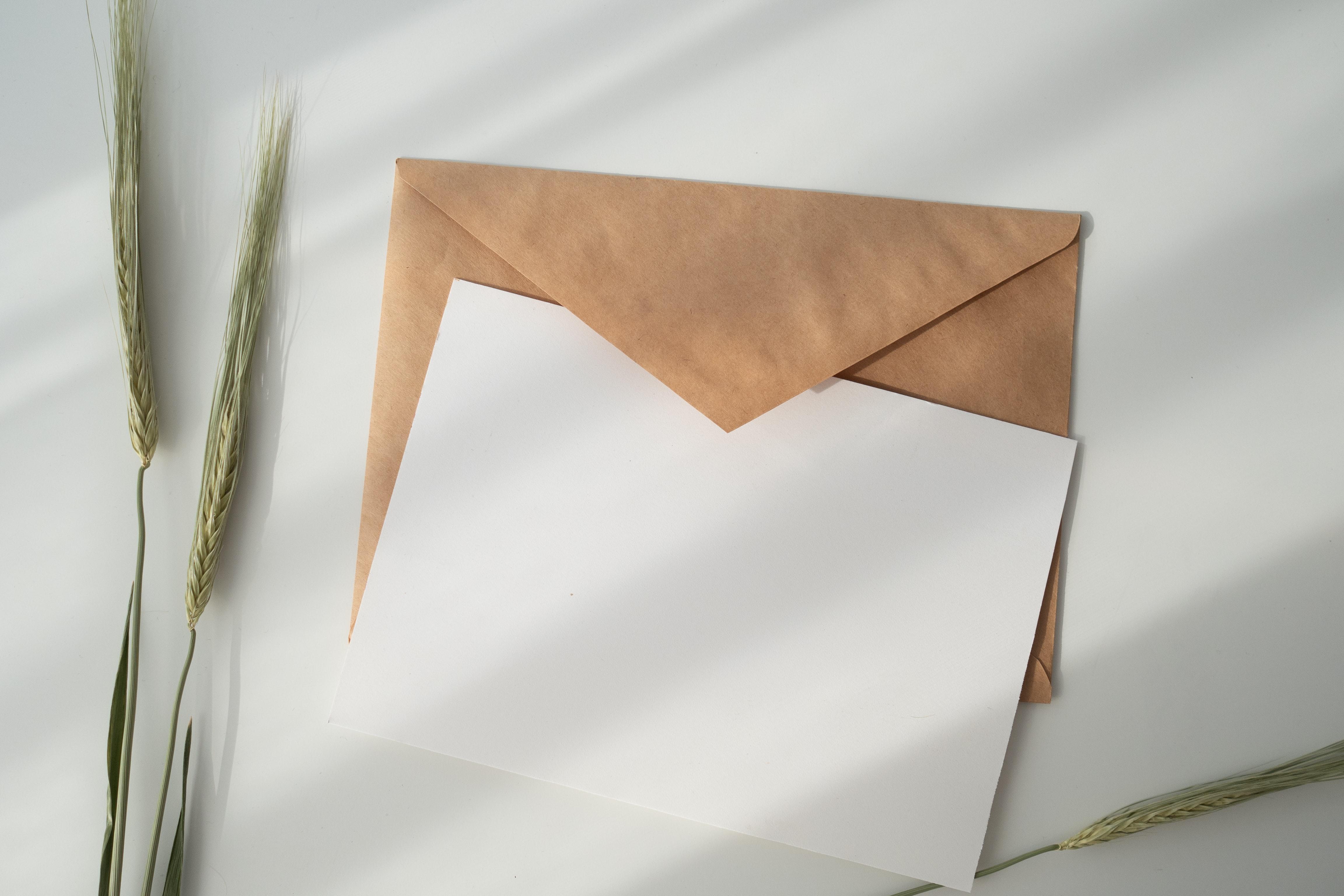 white card with white envelope