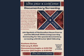 Flyer for Documentary Screening of Look Away Look Away