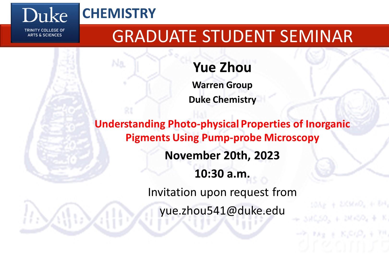 Ph.D. Defense- Zhou, Yue