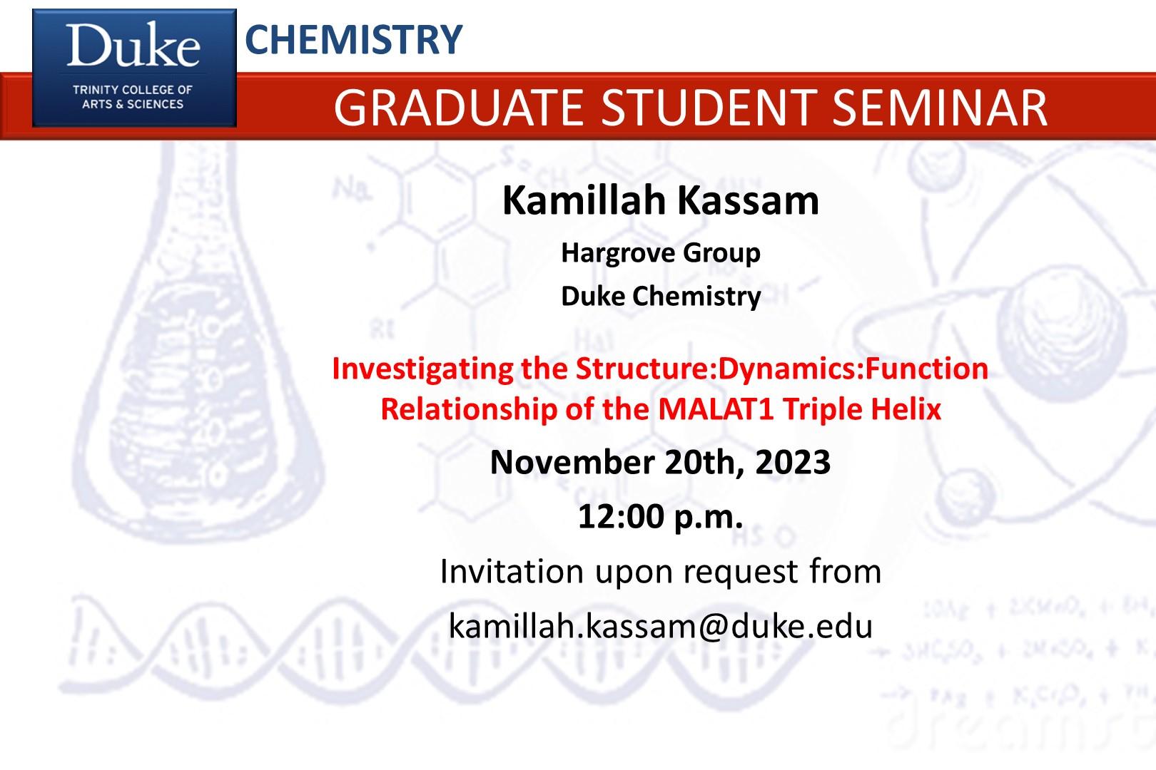 Ph.D. Defense- Kassam, Kamillah