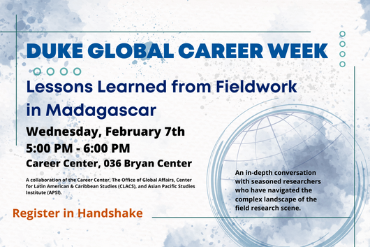 Lessons learned from fieldwork in Madagascar. February 7 from 5-6p Lessons learned from fieldwork in Madagascar. February 7 from 5-6p