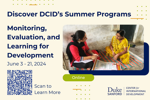 Discover DCID&amp;#39;s Summer Programs. Monitoring, Evaluation and Learning for Development. June 3-21, 2024.