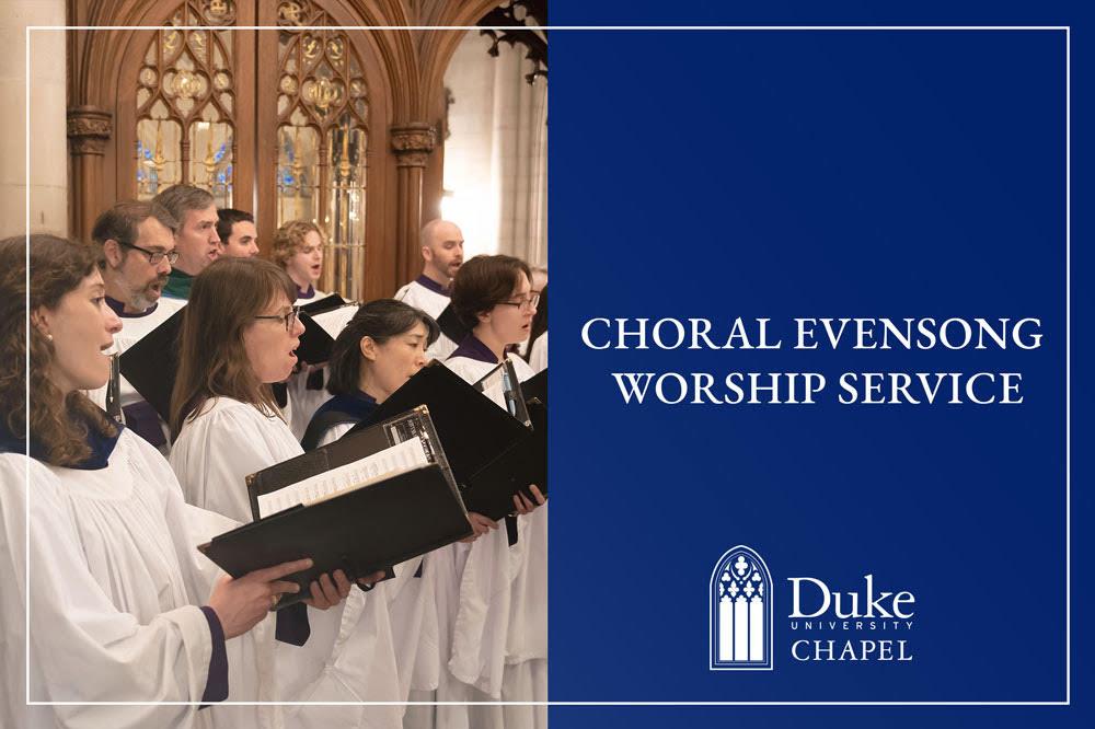 Choir members singing in Duke Chapel