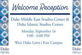 flyer for welcome reception at Duke University